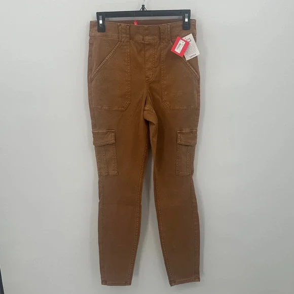 Spanx Women's Stretch Twill Ankle Cargo Pants in Honey Glow - Picture 2 of 6